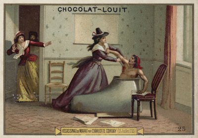 1793年7月13日、フランス革命、シャーロットコルデーによるジャンポールマラットの暗殺 作： French School